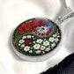 Gladiolus Yin Yang Necklace - August Birth Month Flower Pendant Jewelry