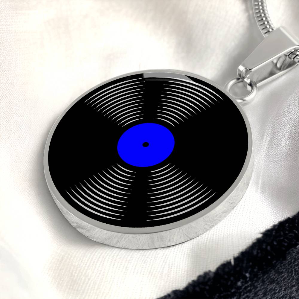 Vinyl Record Necklace Gold - Personalized Music Pendant - Music Theme Gifts For Her or Him - Silver Record Pendant Necklace For Woman or Men