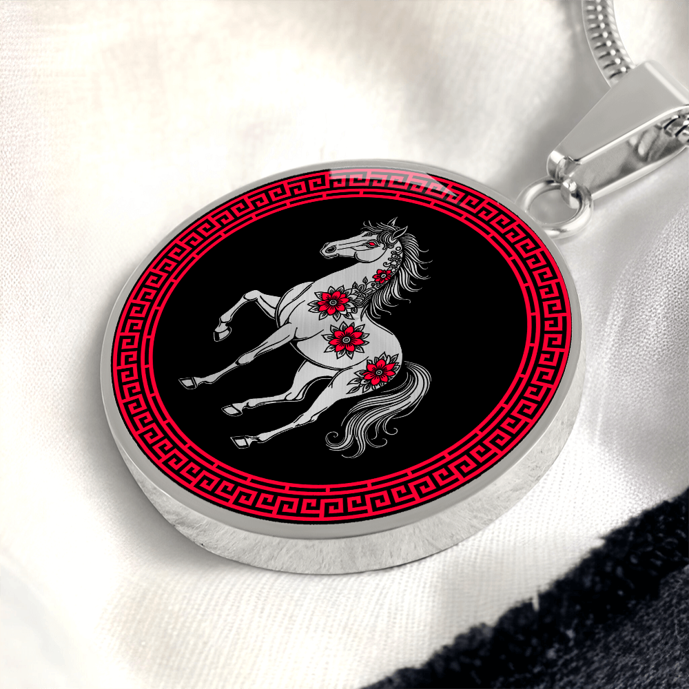 Horse Necklace Chinese Zodiac Pendant Jewelry