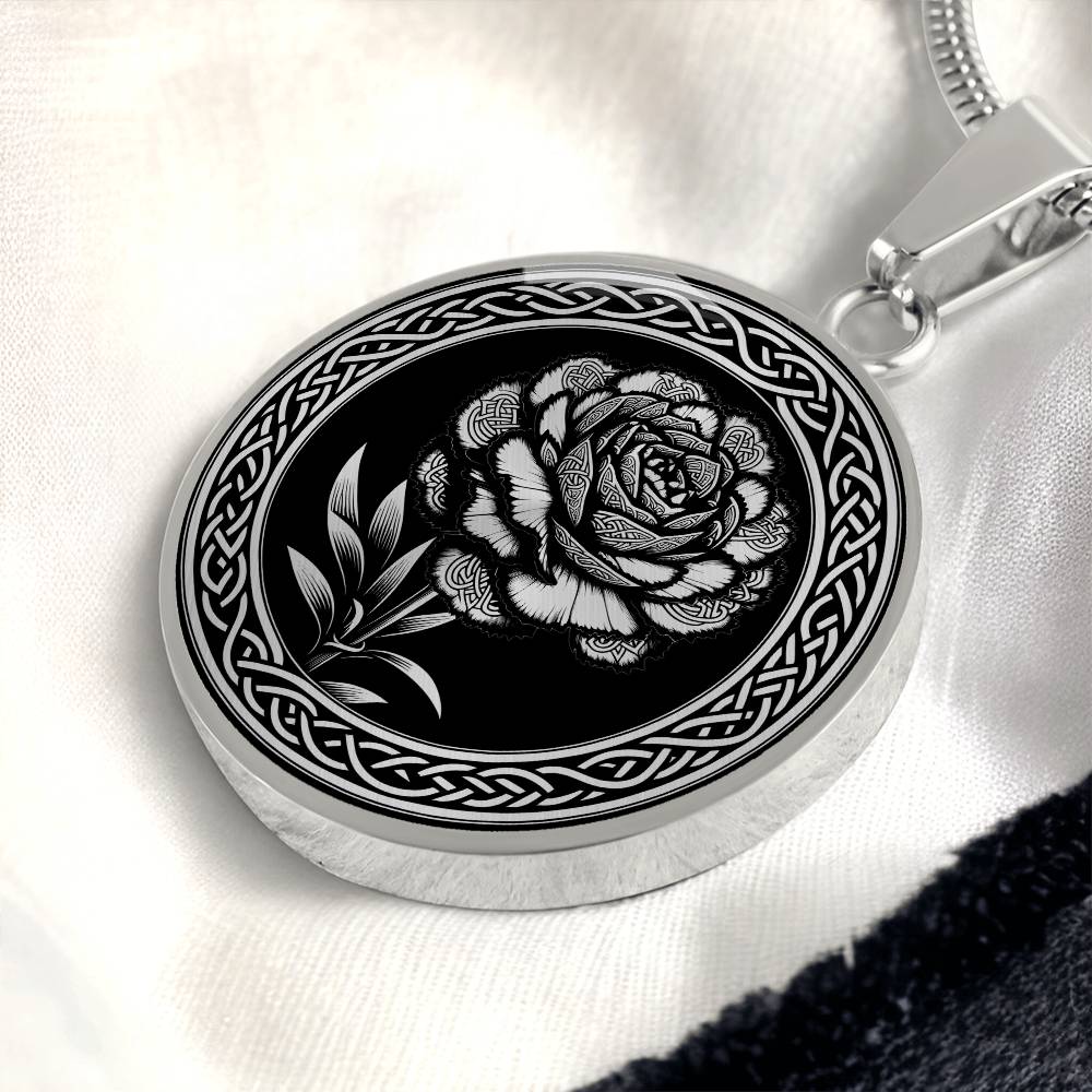 Celtic Carnation Birth Flower Necklace