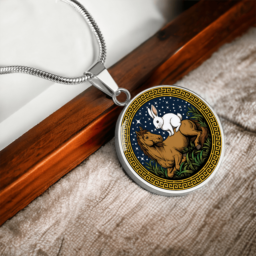 Rabbit and Horse Necklace - Couples Chinese Zodiac Animal Pendant Jewelry
