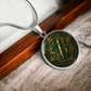 Compass Rose Necklace - Green Celtic Pendant Jewelry