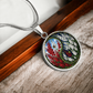 Larkspur Yin Yang Necklace - July Birth Month Flower Pendant Jewelry