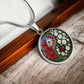 Gladiolus Yin Yang Necklace - August Birth Month Flower Pendant Jewelry