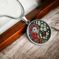 Poppy Yin Yang Necklace - August Birth Month Flower Pendant Jewelry