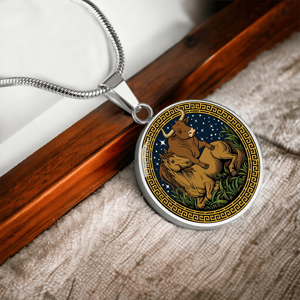 Ox and Horse Necklace - Couples Chinese Zodiac Animal Pendant Jewelry