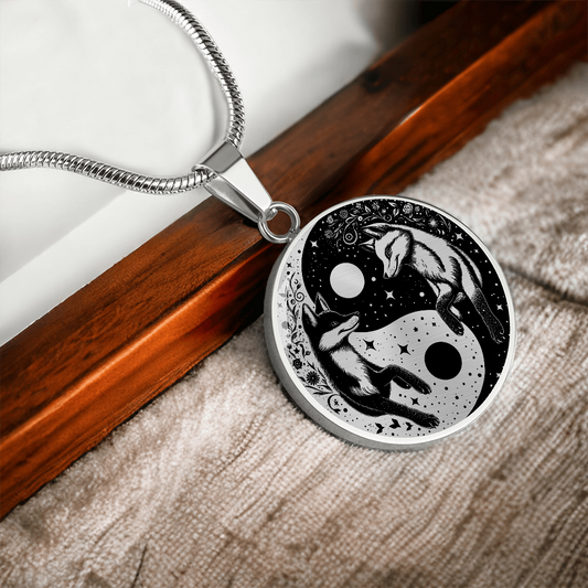 Fox Yin Yang Pendant Necklace