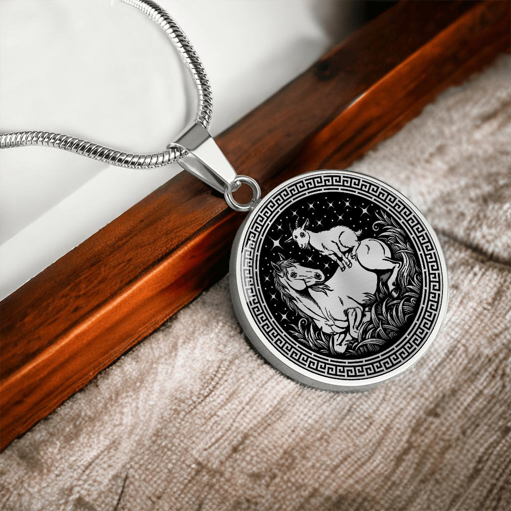 Goat and Horse Necklace - Couples Chinese Zodiac Animal Pendant Jewelry