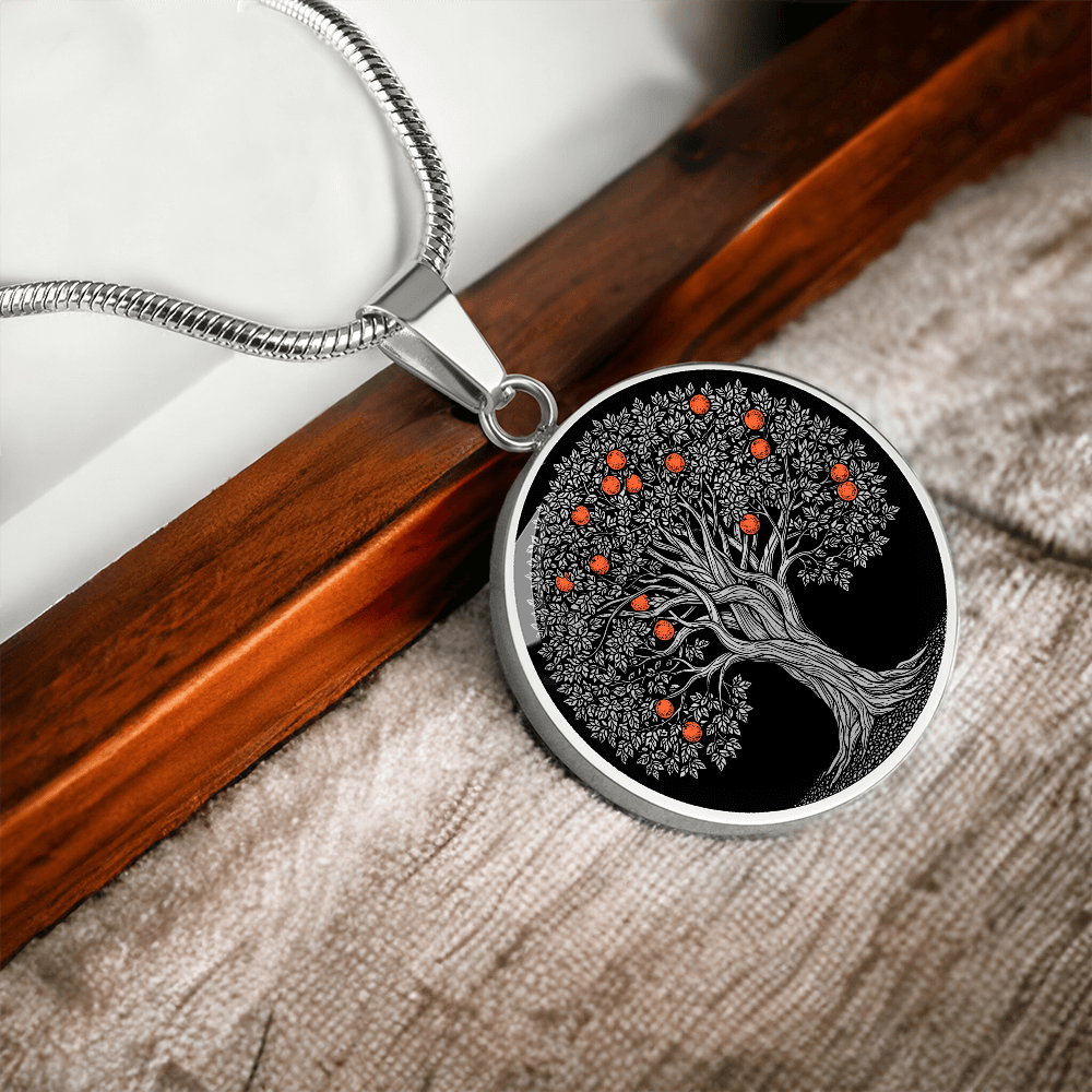 Orange Tree Necklace - Symbolic Charm Pendant Jewelry