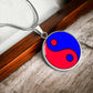 Silver Pendant Fire and Ice Yin Yang Necklace