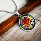Red Rose Necklace - June Birth Flower Pendant Jewelry