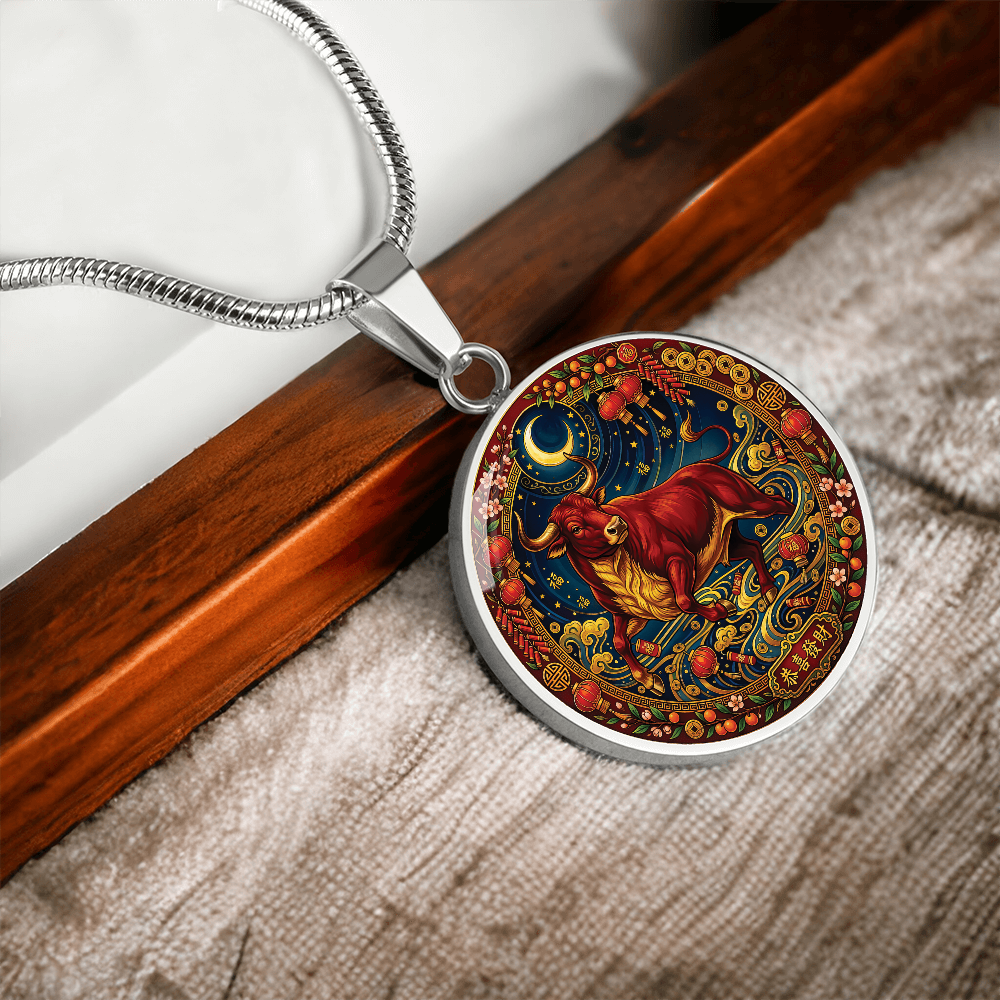 Year of The Ox Necklace - Chinese Zodiac Animal Charm Pendant Jewelry