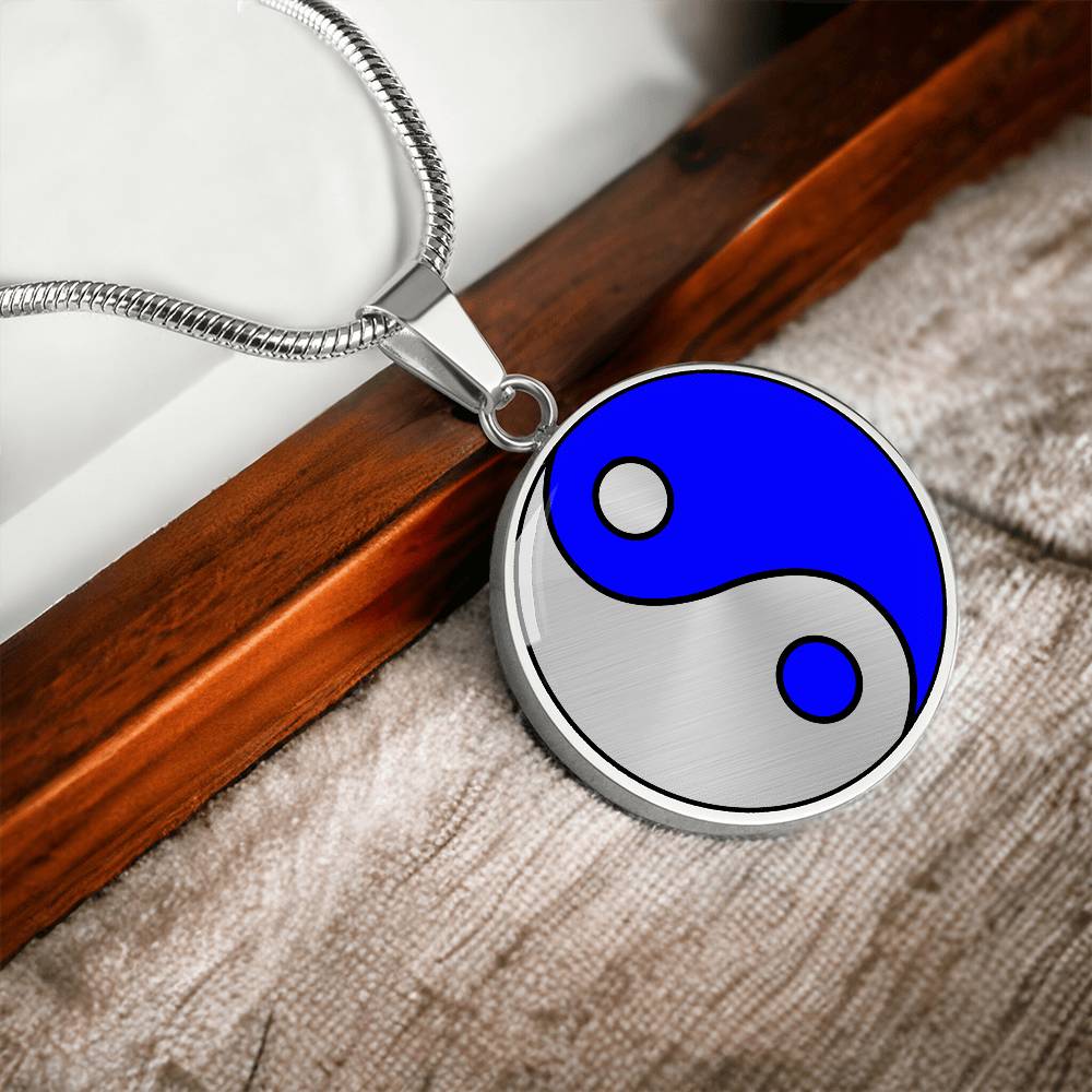 Silver Pendant Fire and Ice Yin Yang Necklace