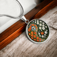 Daffodil Yin Yang Necklace - March Birth Month Flower Pendant Jewelry