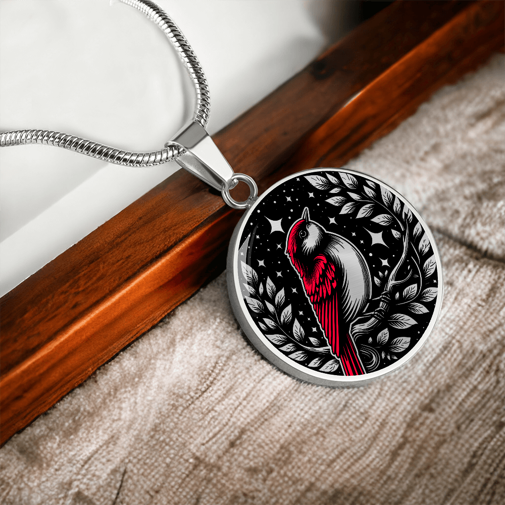 Red Bird Necklace - Wildlife Pendant Jewelry