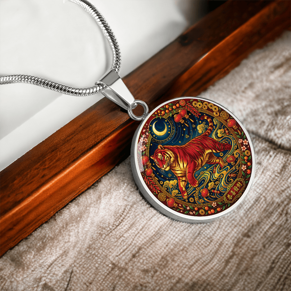 Year of The Tiger Necklace - Chinese Zodiac Animal Charm Pendant Jewelry