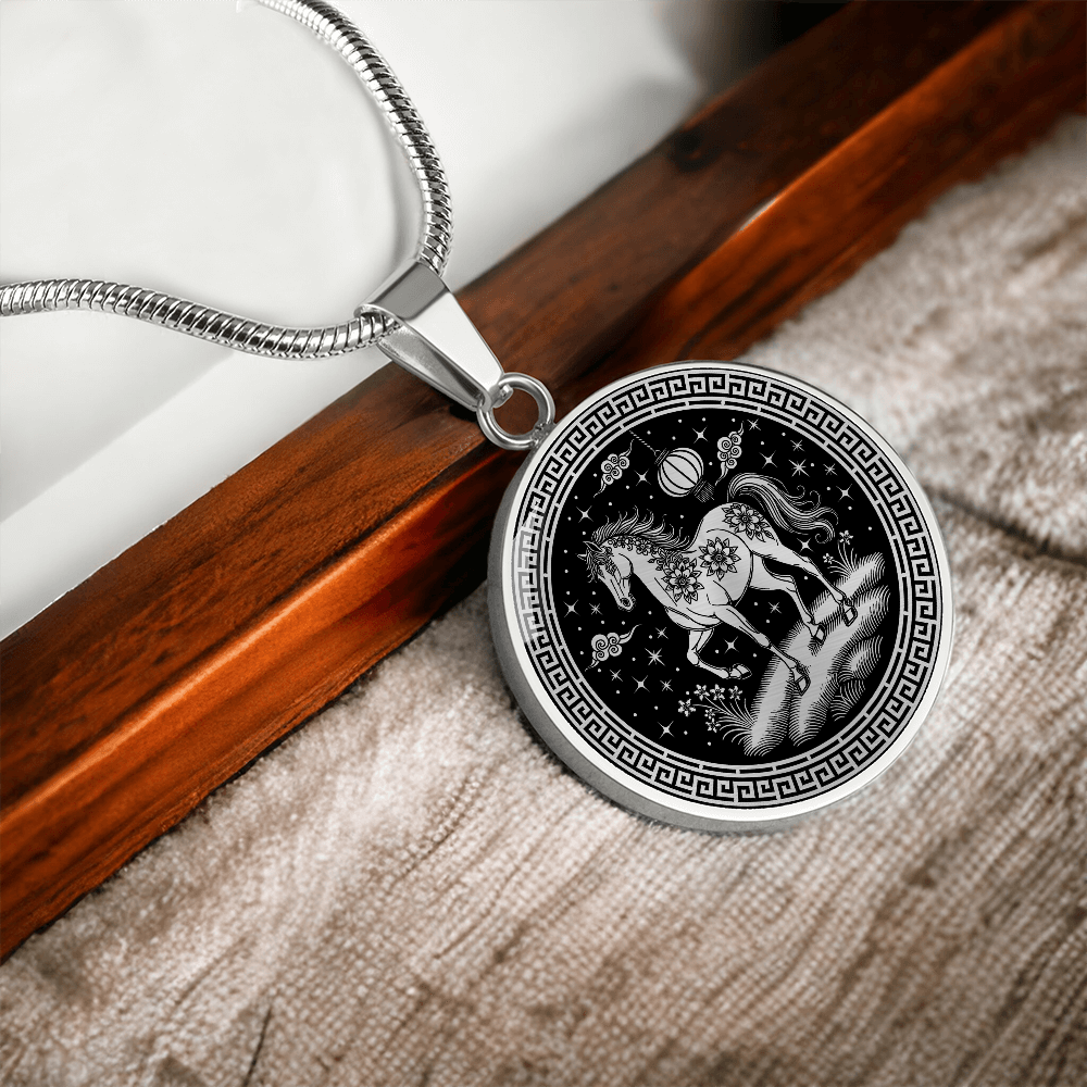 Horse Necklace Chinese Zodiac Pendant Jewelry