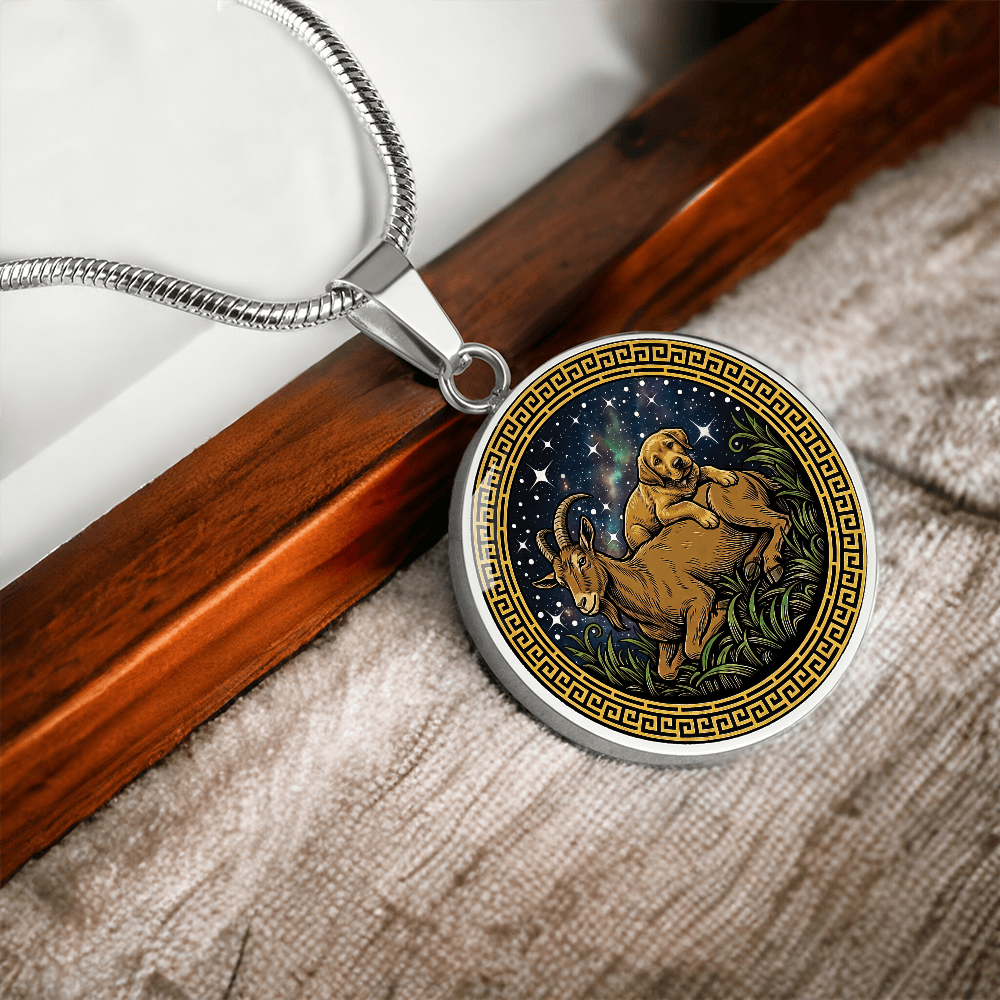 Dog & Goat Necklace - Couples Chinese Zodiac Animal Pendant Jewelry