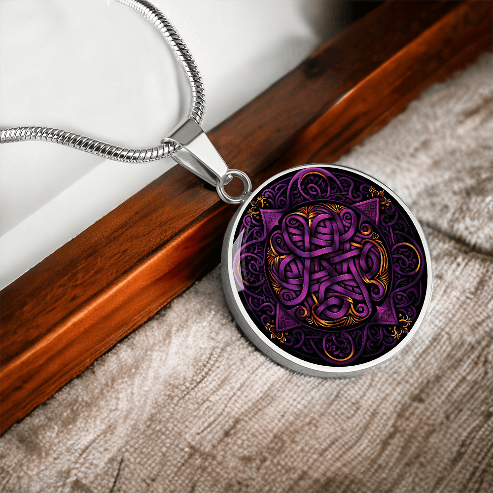 Purple Celtic Knot Necklace - Romantic Pendant Jewelry
