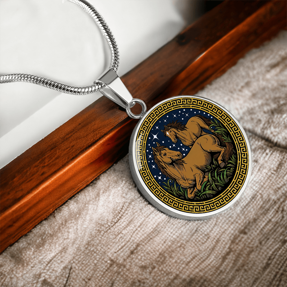Horse and Horse Necklace - Couples Chinese Zodiac Animal Pendant Jewelry