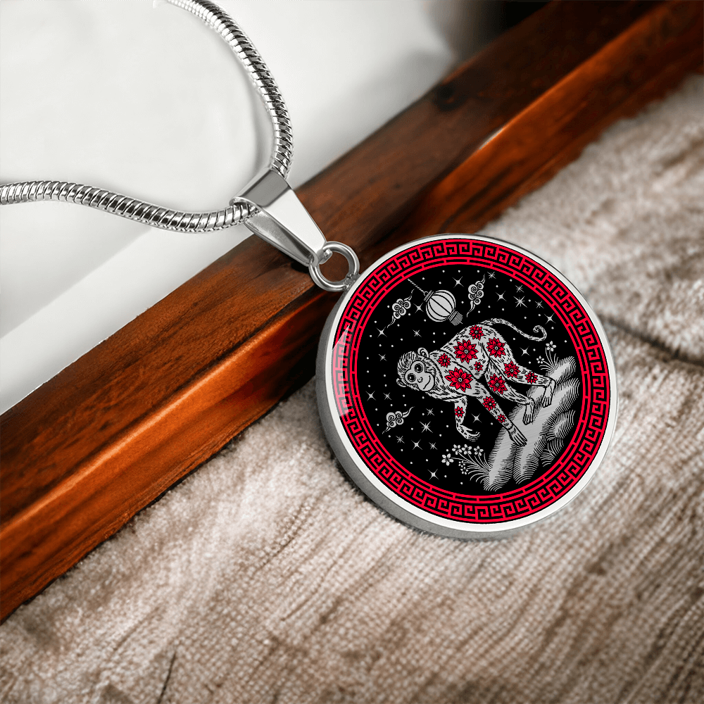Monkey Necklace Chinese Zodiac Animal Pendant Jewelry