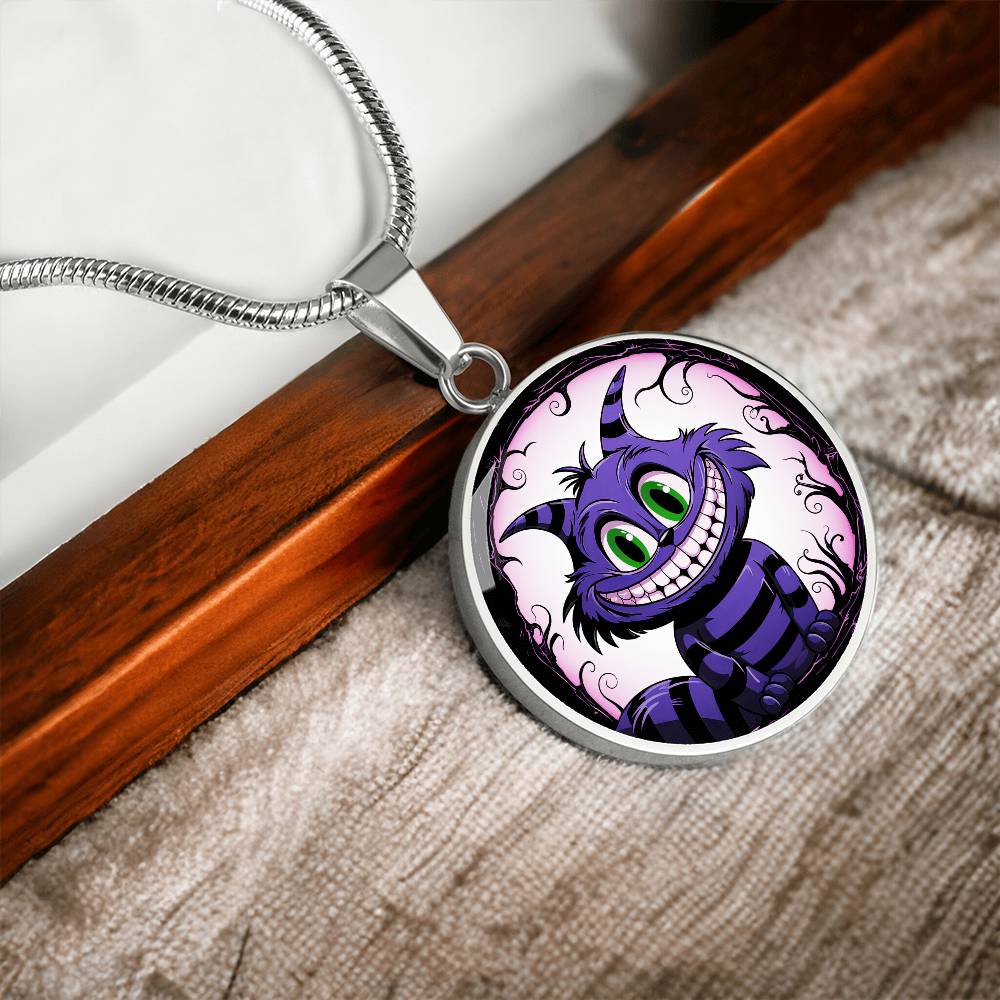 stainless steel Cheshire Cat Necklace