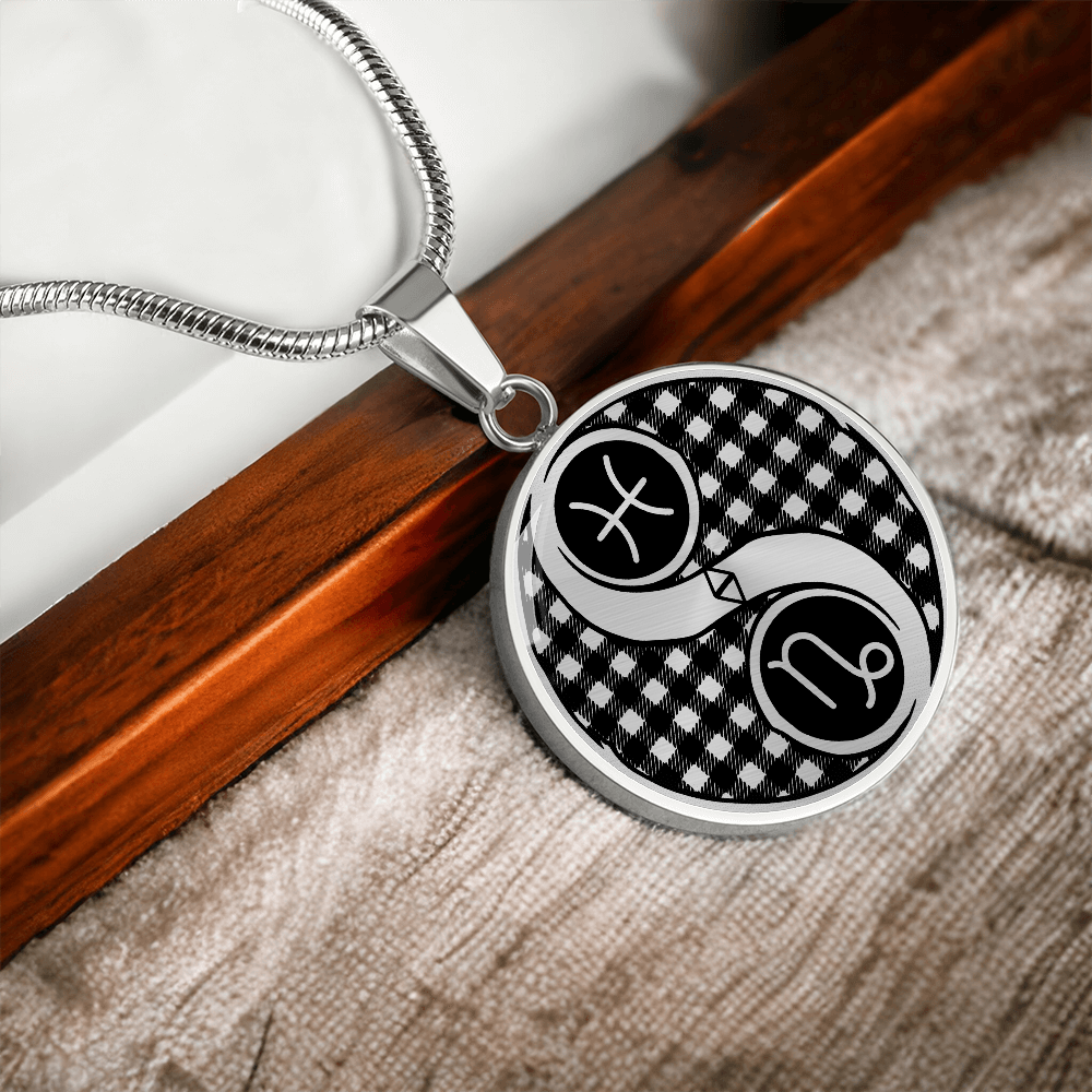 Pisces & Capricorn Necklace, Yin Yang Couples Zodiac Jewelry