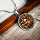 An Elegant silver pendant Year of the Rabbit and Year of the Dragon Necklace. The colors are yellow, Red and Black . This jewelry offers personalization with an engraving option for a name.