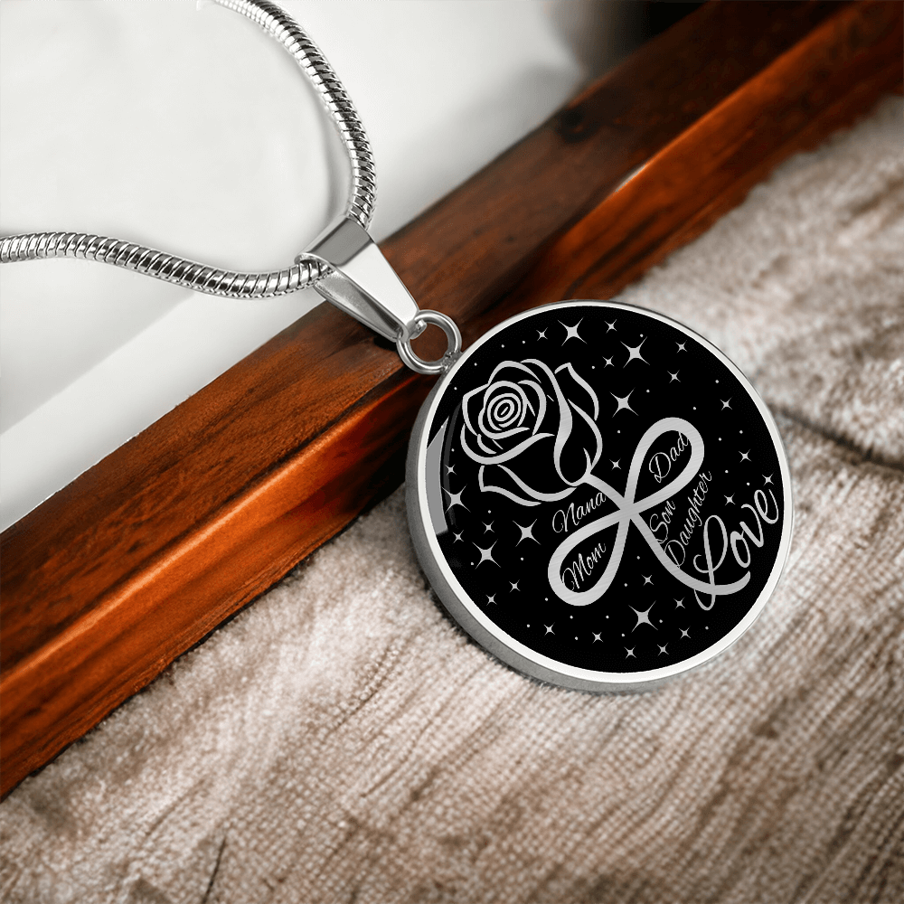 Family Infinity Rose Necklace