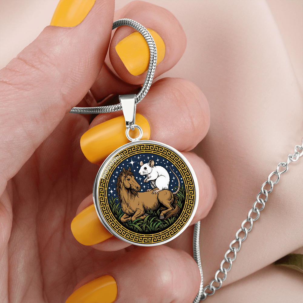 Rat and Horse Necklace - Couples Chinese Zodiac Animal Pendant Jewelry
