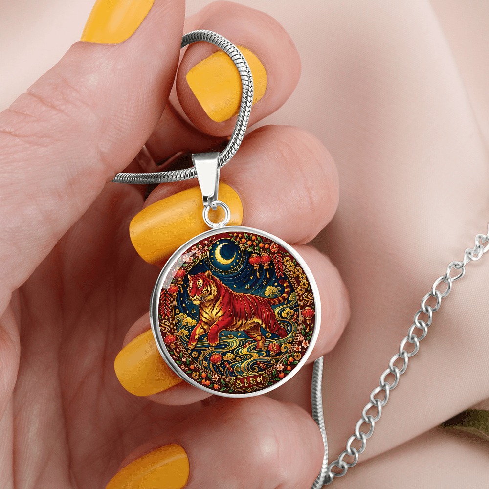 Year of The Tiger Necklace - Chinese Zodiac Animal Charm Pendant Jewelry