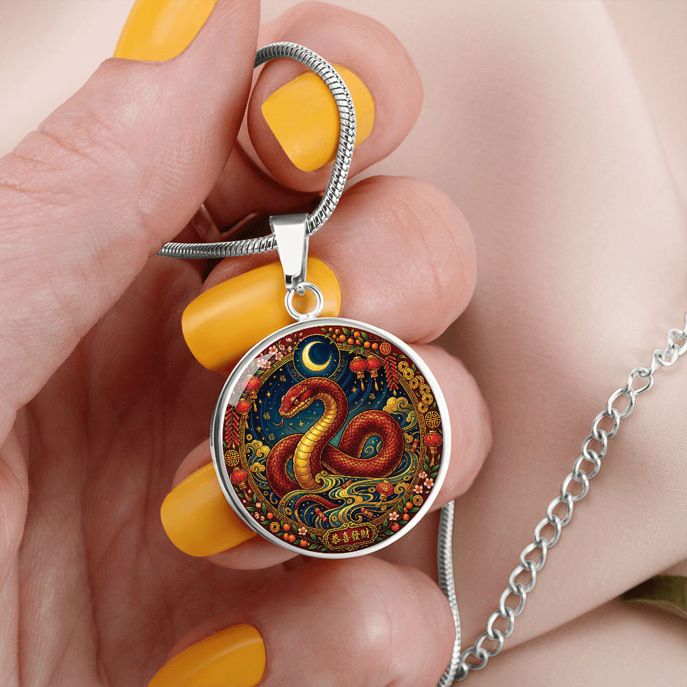 Year of The Snake Necklace - Chinese Zodiac Animal Charm Pendant Jewelry
