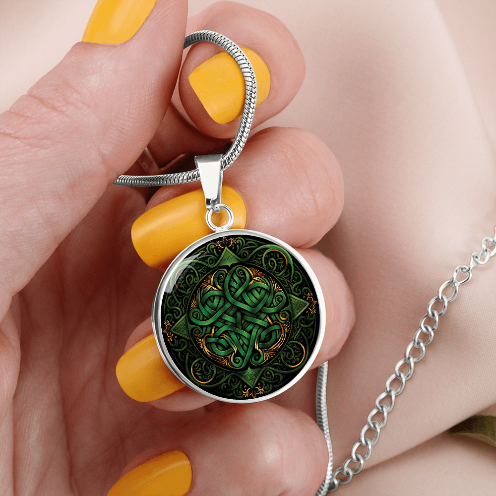 Green Celtic Knot Necklace - Romantic Pendant Jewelry