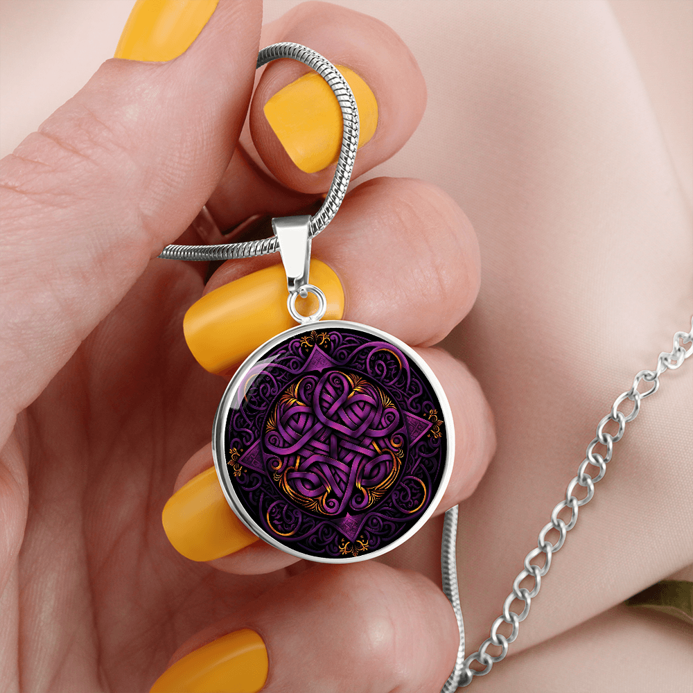 Purple Celtic Knot Necklace - Romantic Pendant Jewelry