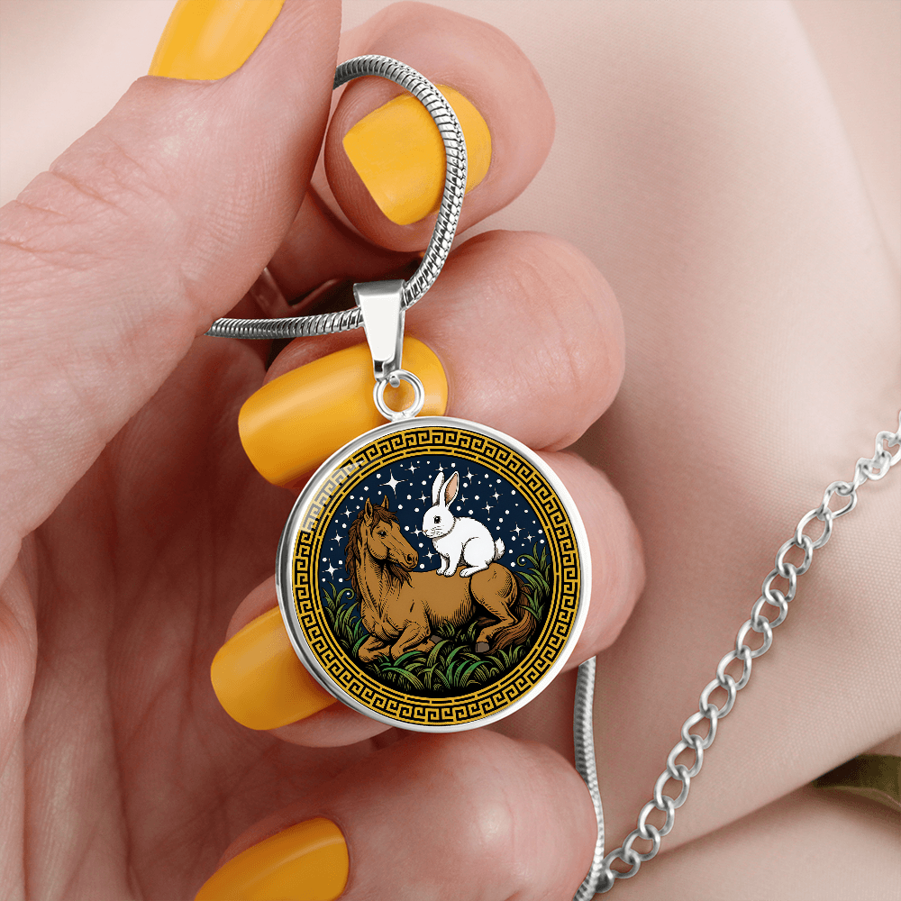 Rabbit and Horse Necklace - Couples Chinese Zodiac Animal Pendant Jewelry