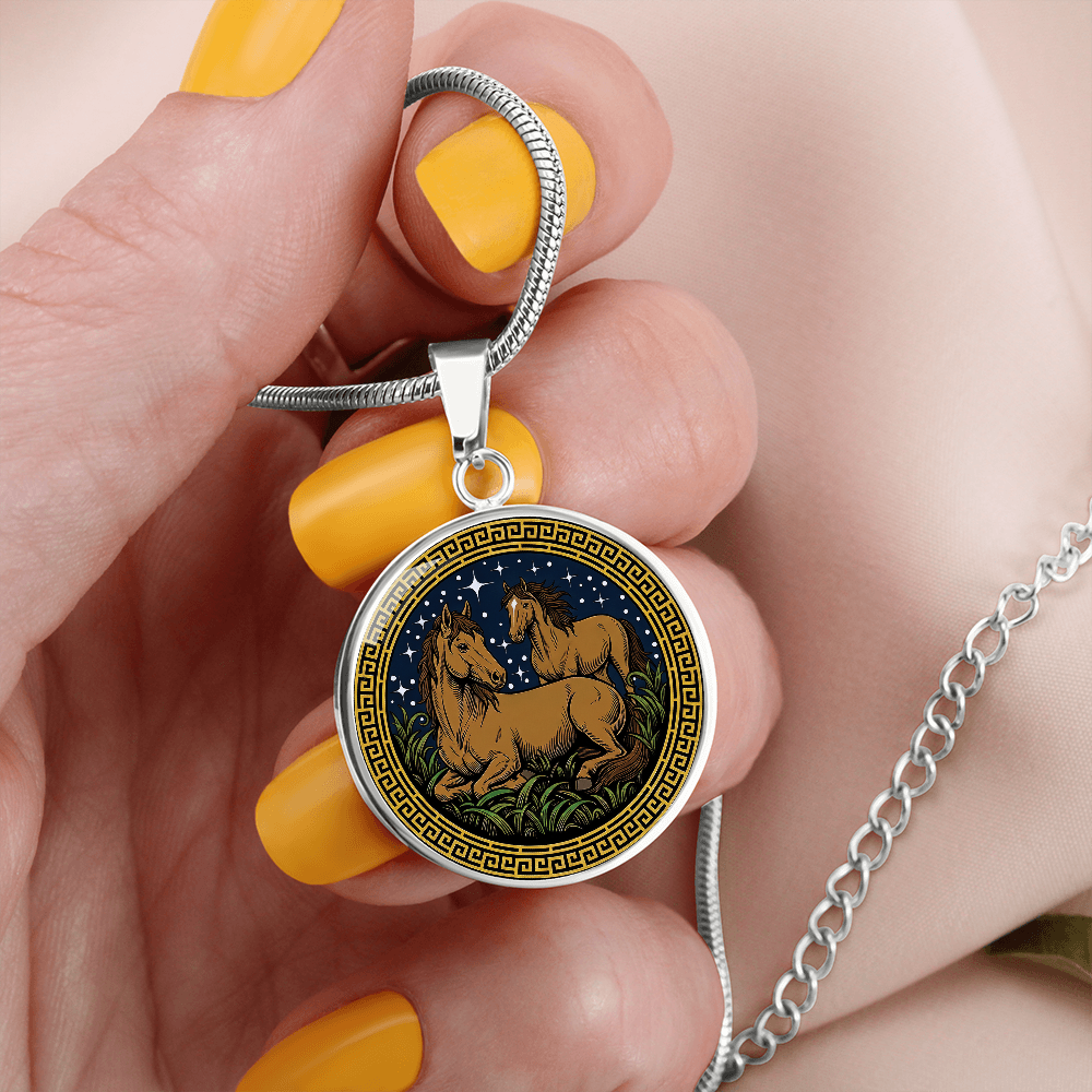 Horse and Horse Necklace - Couples Chinese Zodiac Animal Pendant Jewelry
