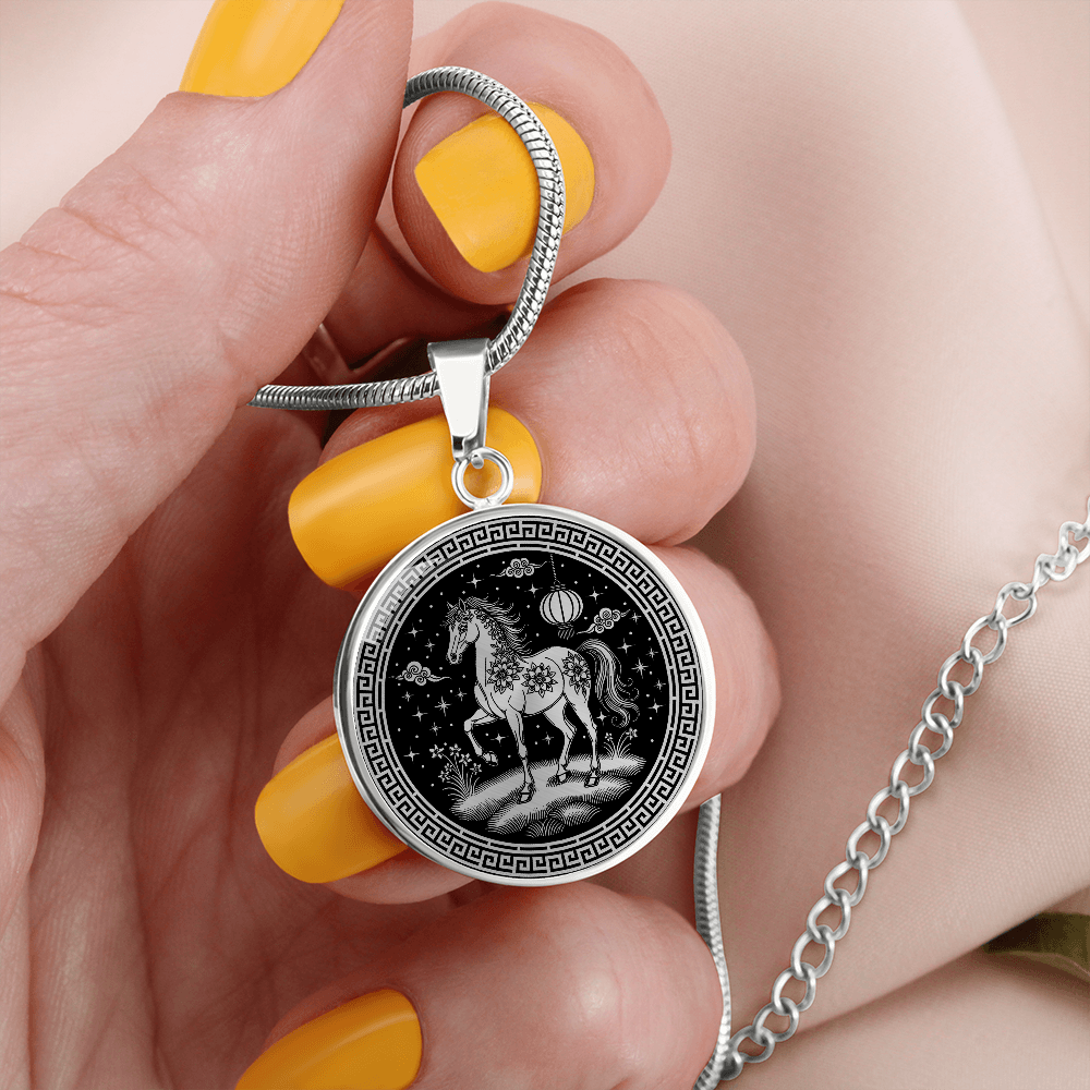Horse Necklace Chinese Zodiac Pendant Jewelry