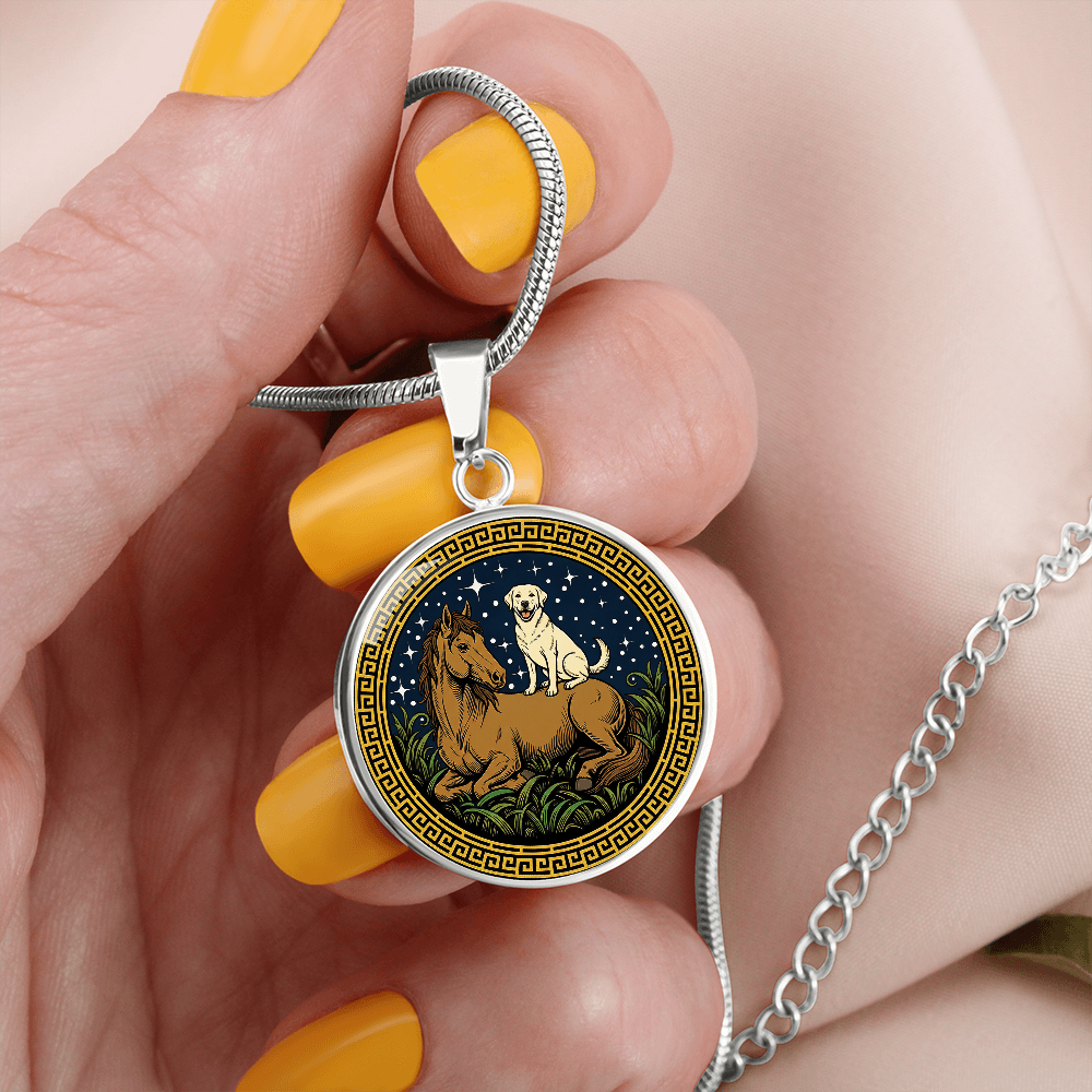 Dog and Horse Necklace - Couples Chinese Zodiac Animal Pendant Jewelry