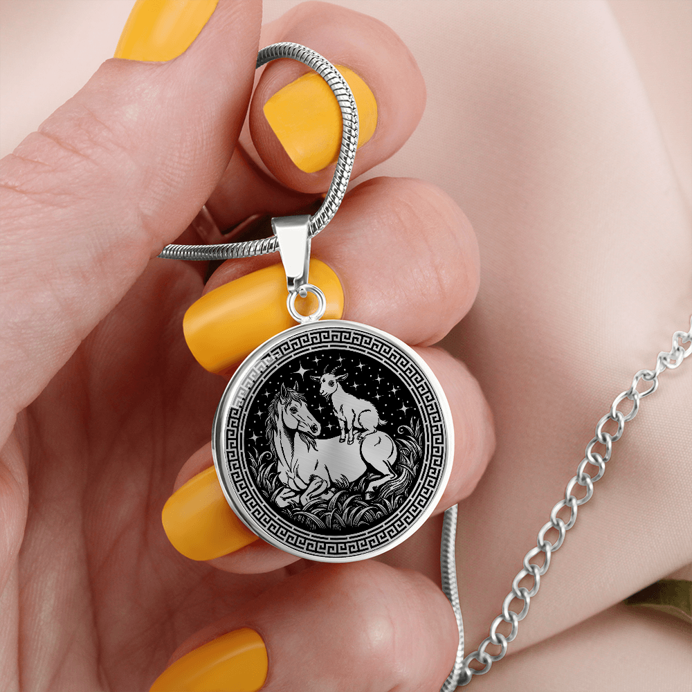Goat and Horse Necklace - Couples Chinese Zodiac Animal Pendant Jewelry