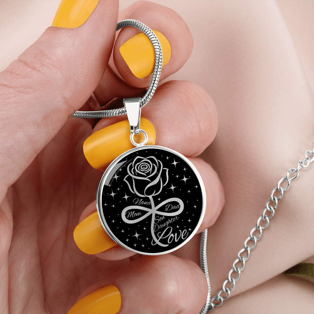 Family Infinity Rose Necklace