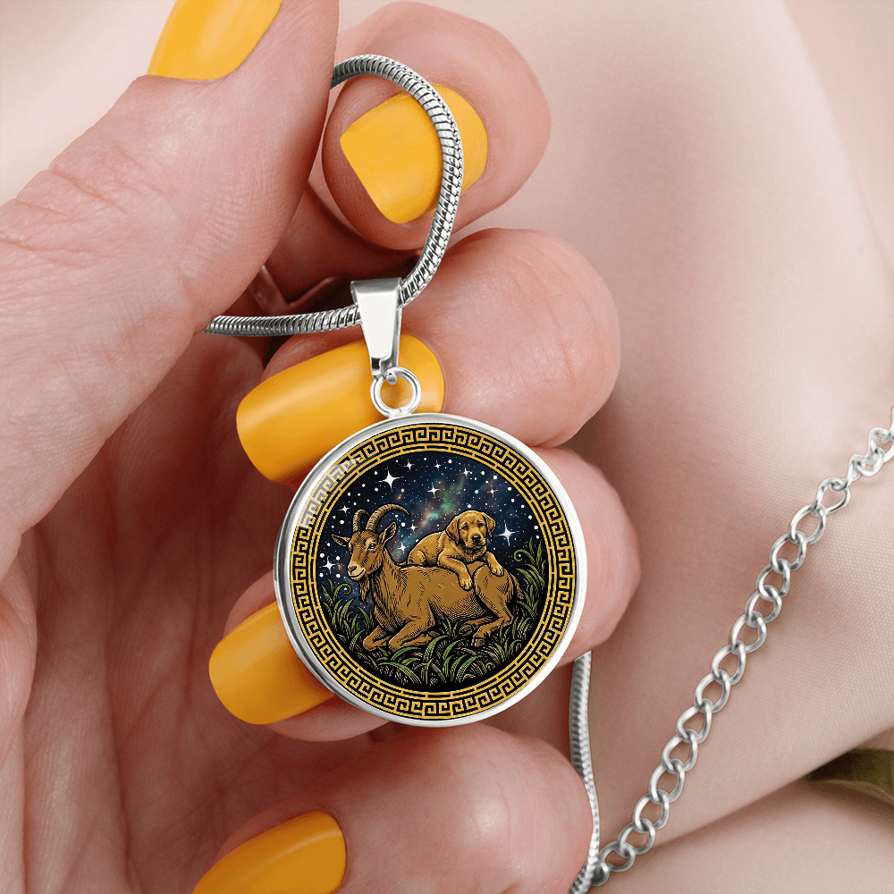 Dog & Goat Necklace - Couples Chinese Zodiac Animal Pendant Jewelry