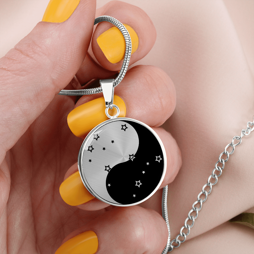 Gemini Yin Yang Pendant Necklace - Zodiac Constellation Jewelry