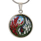 Larkspur Yin Yang Necklace - July Birth Month Flower Pendant Jewelry
