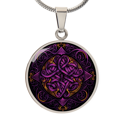 Purple Celtic Knot Necklace - Romantic Pendant Jewelry