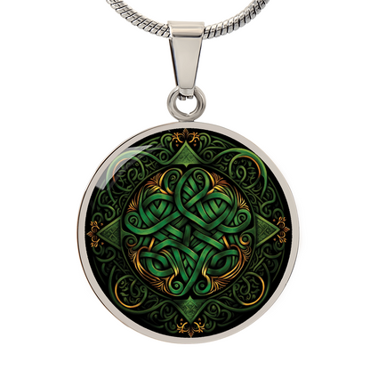 Green Celtic Knot Necklace - Romantic Pendant Jewelry