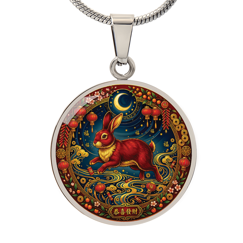 Year of The Rabbit Necklace - Chinese Zodiac Animal Charm Pendant Jewelry
