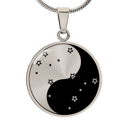 Gemini Yin Yang Pendant Necklace - Zodiac Constellation Jewelry