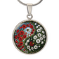 Poppy Yin Yang Necklace - August Birth Month Flower Pendant Jewelry