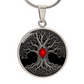 Tree of Life Necklace - Red Birthstone Design