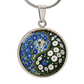 Morning Glory Yin Yang Necklace - September Birth Month Flower Pendant Jewelry